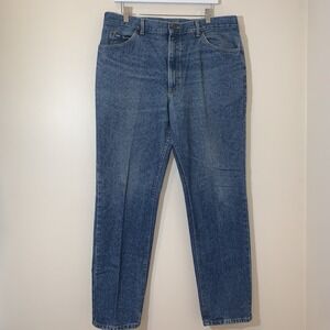 Vintage Lee Jeans Mens 38X32 Union Made USA‎ Denim Medium Wash Straight Leg